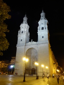 La Redonda - cathedral in Logrono, just next door to our hotel. Thought it looked so beautiful at night.